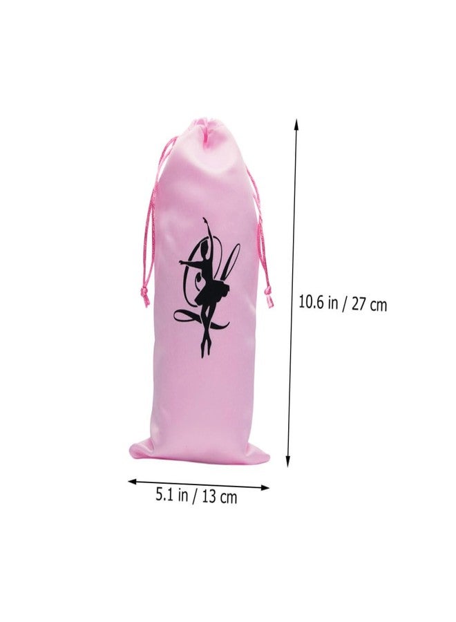 FONDOTIN 2pcs Drawstring Dance Shoe Storage Bag The Tote Bag Organizer Satin Pink Pointed Shoes Pouches Shoes Storage Pouches Dance Shoes Bags Washable Drawstring Bag X27 Shoe Bags - Image 2